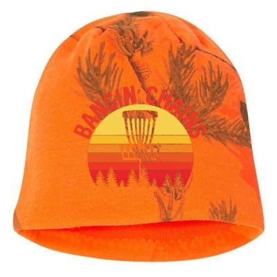 Retro Vintage Sunset Disc Golf Shirt Bangin Chains Kati - Camo Knit Beanie