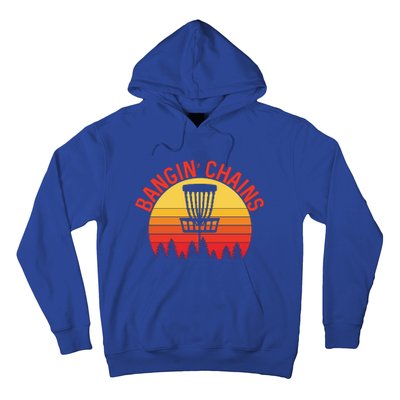 Retro Vintage Sunset Disc Golf Shirt Bangin Chains Hoodie