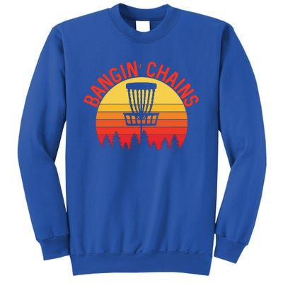 Retro Vintage Sunset Disc Golf Shirt Bangin Chains Sweatshirt