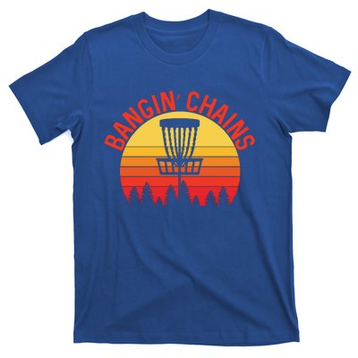 Retro Vintage Sunset Disc Golf Shirt Bangin Chains T-Shirt