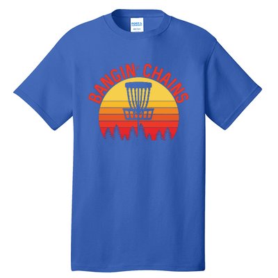 Retro Vintage Sunset Disc Golf Shirt Bangin Chains Tall T-Shirt