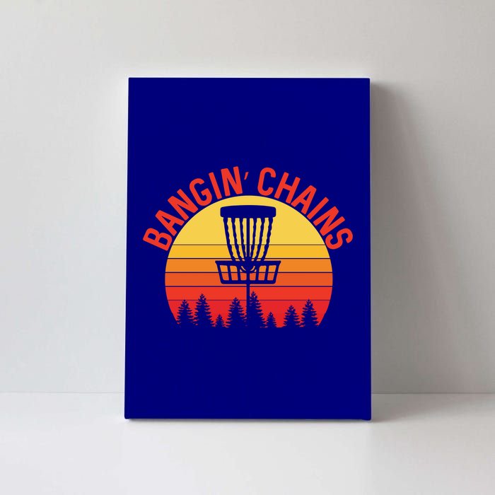 Retro Vintage Sunset Disc Golf Shirt Bangin Chains Canvas