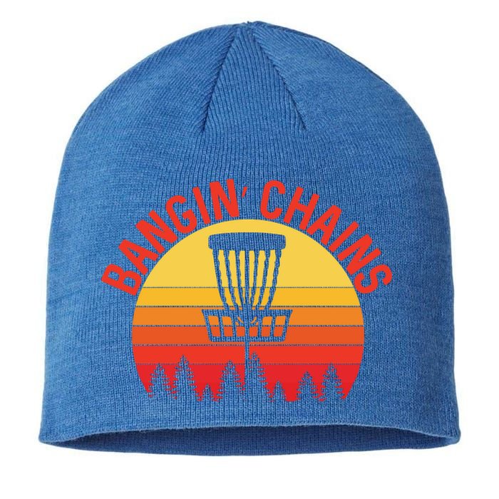 Retro Vintage Sunset Disc Golf Shirt Bangin Chains Sustainable Beanie