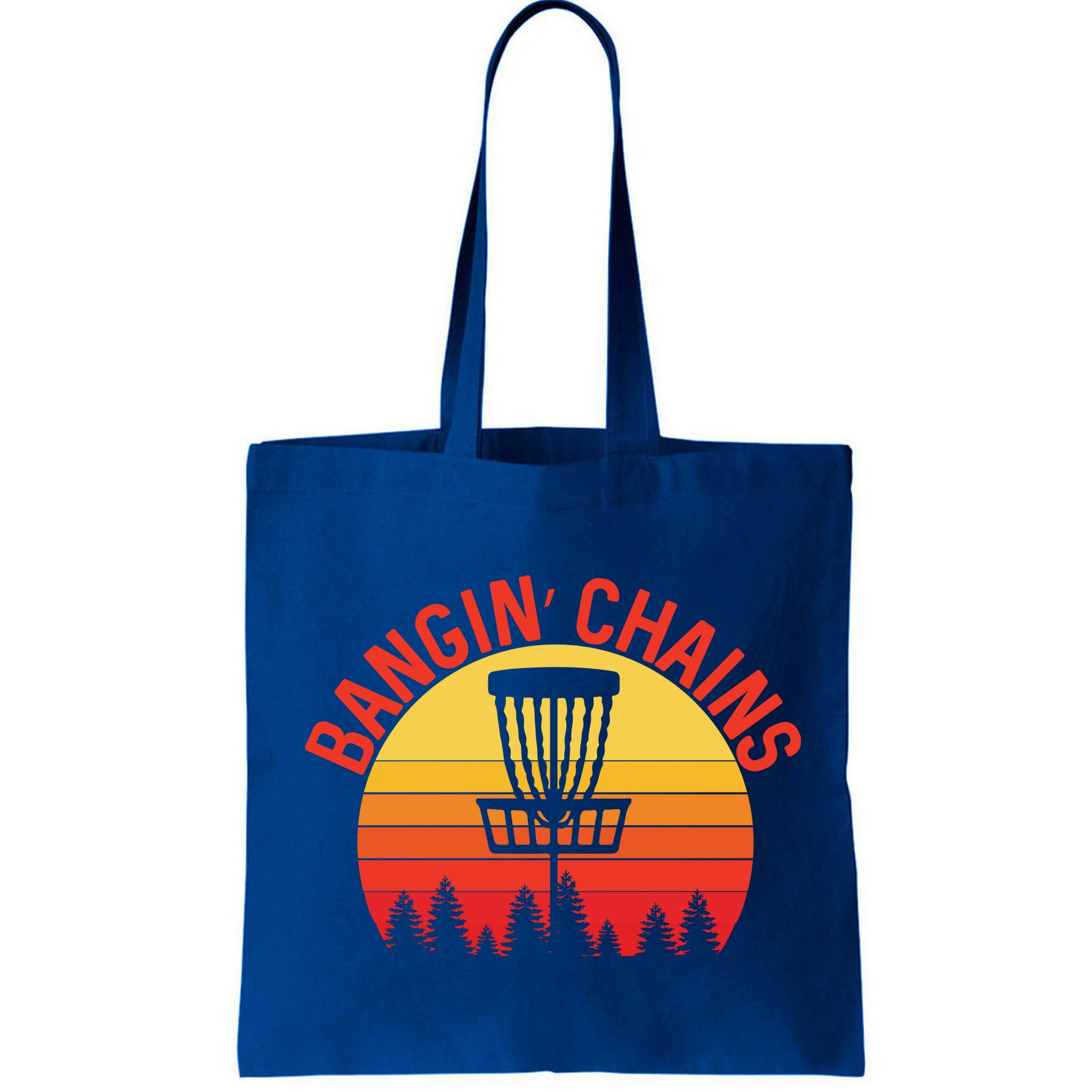Retro Vintage Sunset Disc Golf Shirt Bangin Chains Bag