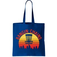 Retro Vintage Sunset Disc Golf Shirt Bangin Chains Tote Bag