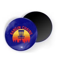 Retro Vintage Sunset Disc Golf Shirt Bangin Chains Magnet