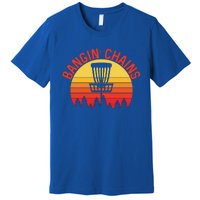 Retro Vintage Sunset Disc Golf Shirt Bangin Chains Premium T-Shirt