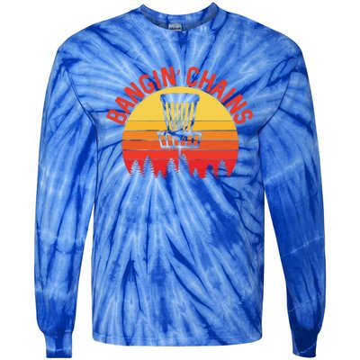 Retro Vintage Sunset Disc Golf Shirt Bangin Chains Tie-Dye Long Sleeve Shirt