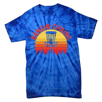 Retro Vintage Sunset Disc Golf Shirt Bangin Chains Tie-Dye T-Shirt