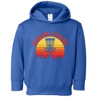 Retro Vintage Sunset Disc Golf Shirt Bangin Chains Toddler Hoodie