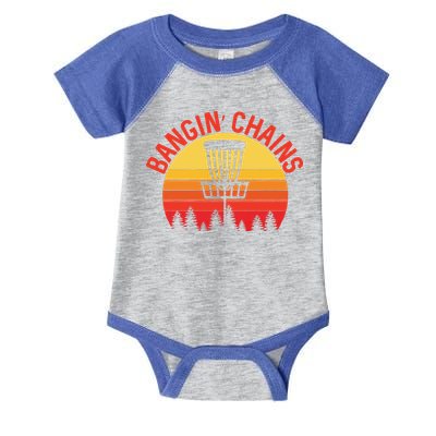 Retro Vintage Sunset Disc Golf Shirt Bangin Chains Infant Baby Jersey Bodysuit
