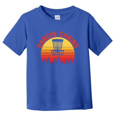 Retro Vintage Sunset Disc Golf Shirt Bangin Chains Toddler T-Shirt