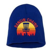 Retro Vintage Sunset Disc Golf Shirt Bangin Chains Short Acrylic Beanie