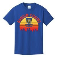 Retro Vintage Sunset Disc Golf Shirt Bangin Chains Kids T-Shirt