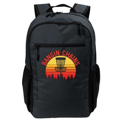 Retro Vintage Sunset Disc Golf Shirt Bangin Chains Daily Commute Backpack