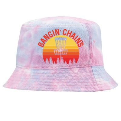 Retro Vintage Sunset Disc Golf Shirt Bangin Chains Tie-Dyed Bucket Hat