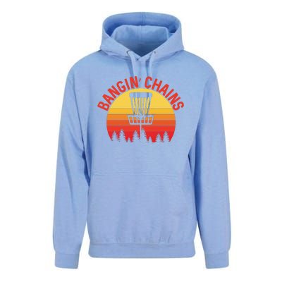 Retro Vintage Sunset Disc Golf Shirt Bangin Chains Unisex Surf Hoodie