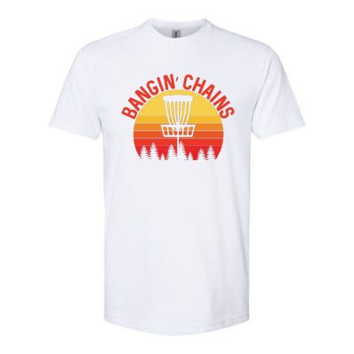 Retro Vintage Sunset Disc Golf Shirt Bangin Chains Softstyle CVC T-Shirt