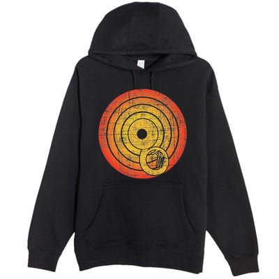Retro Vintage Sousaphone Player Marching Band Music Premium Pullover Hoodie