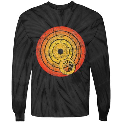 Retro Vintage Sousaphone Player Marching Band Music Tie-Dye Long Sleeve Shirt