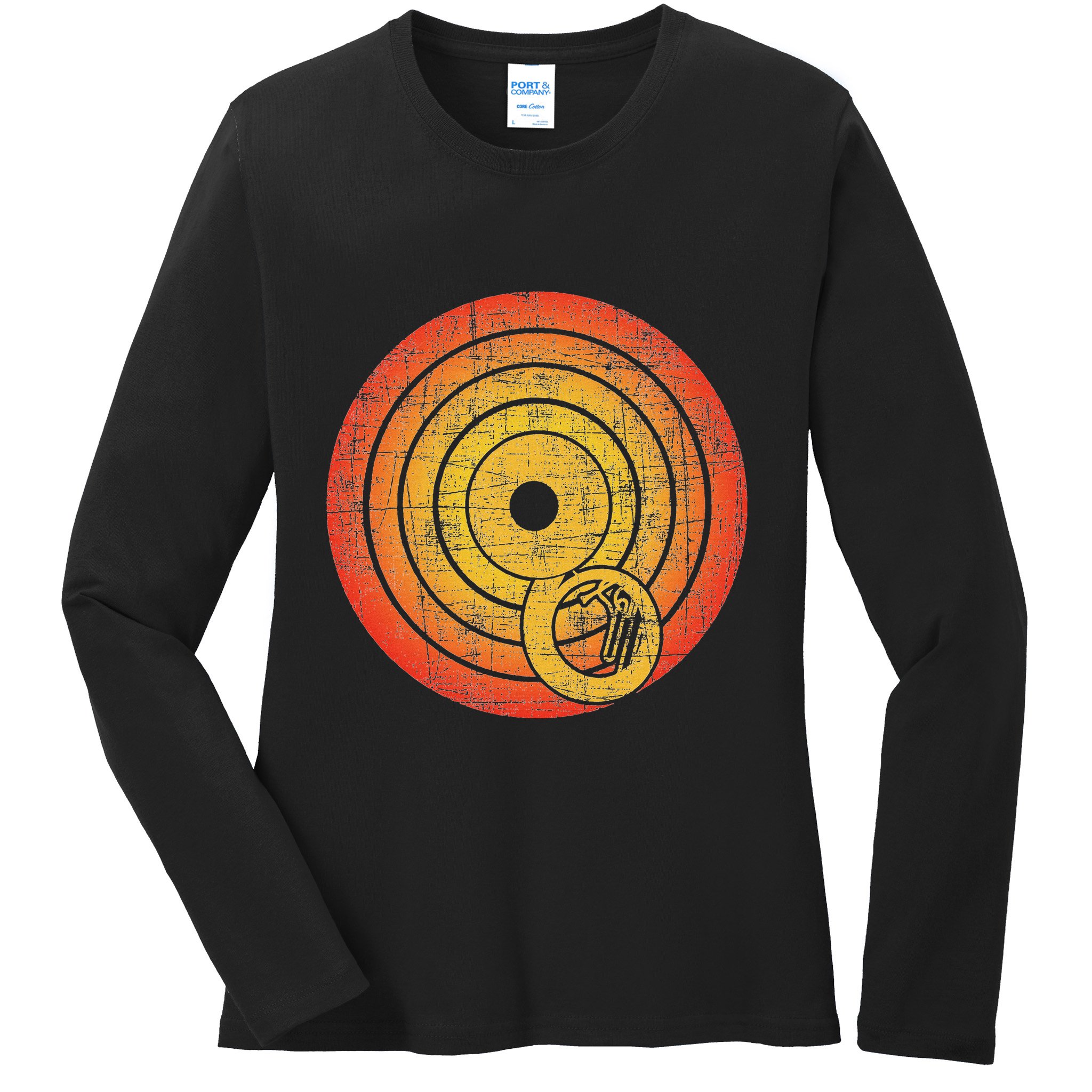 Retro Vintage Sousaphone Player Marching Band Music Ladies Long Sleeve Shirt
