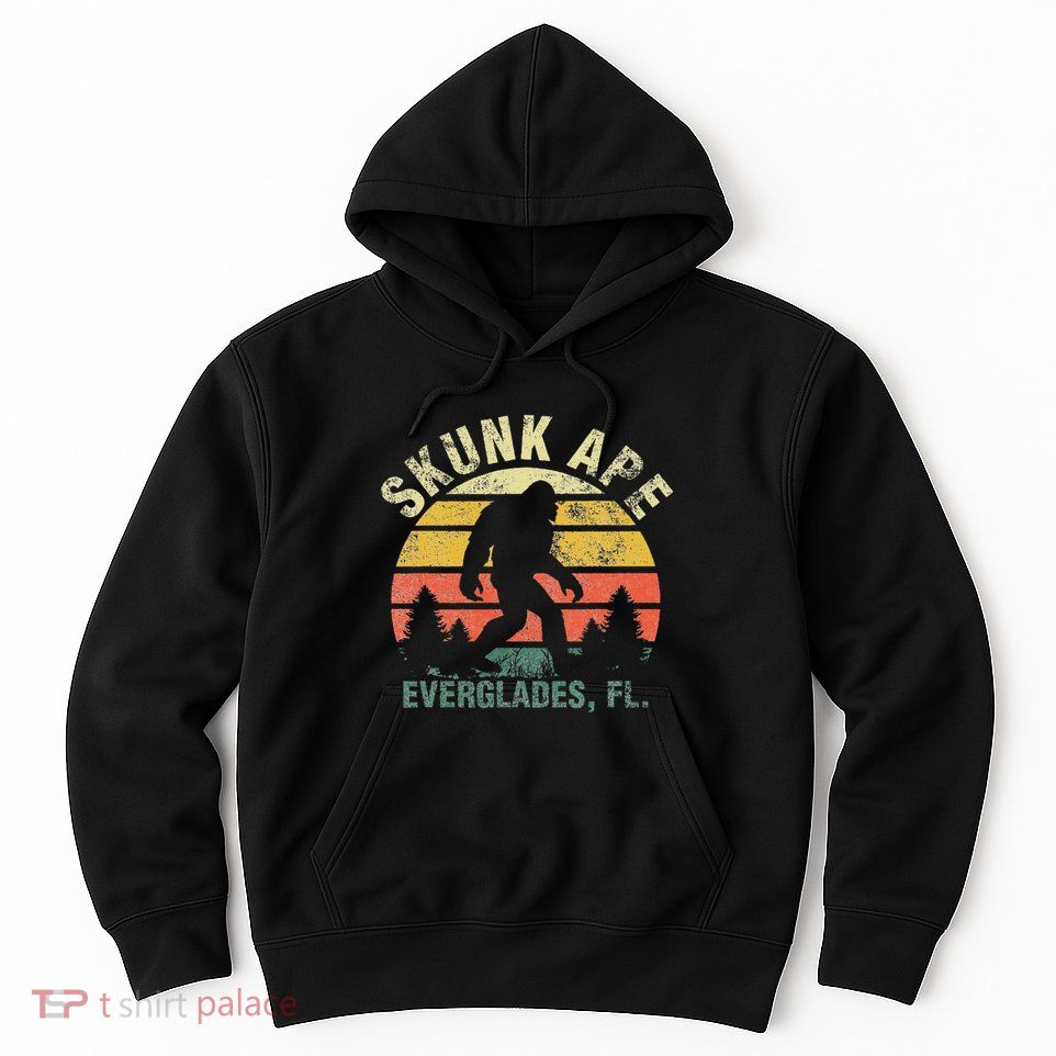 Retro Vintage Skunk Ape Florida Everglades Bigfoot Hoodie