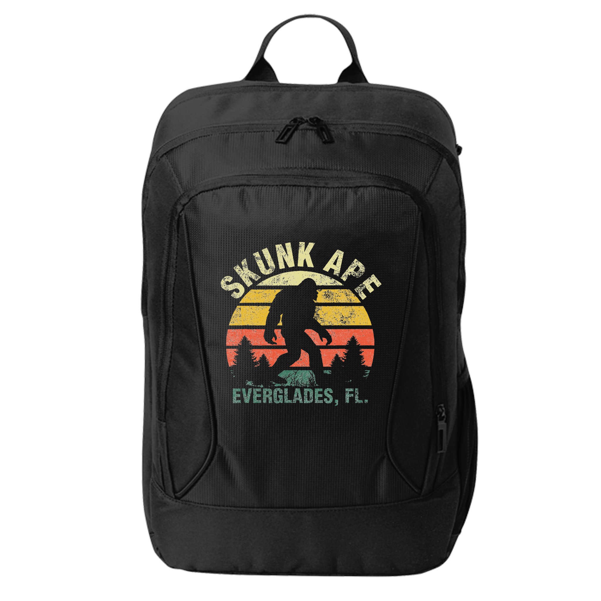 Retro Vintage Skunk Ape Florida Everglades Bigfoot City Backpack