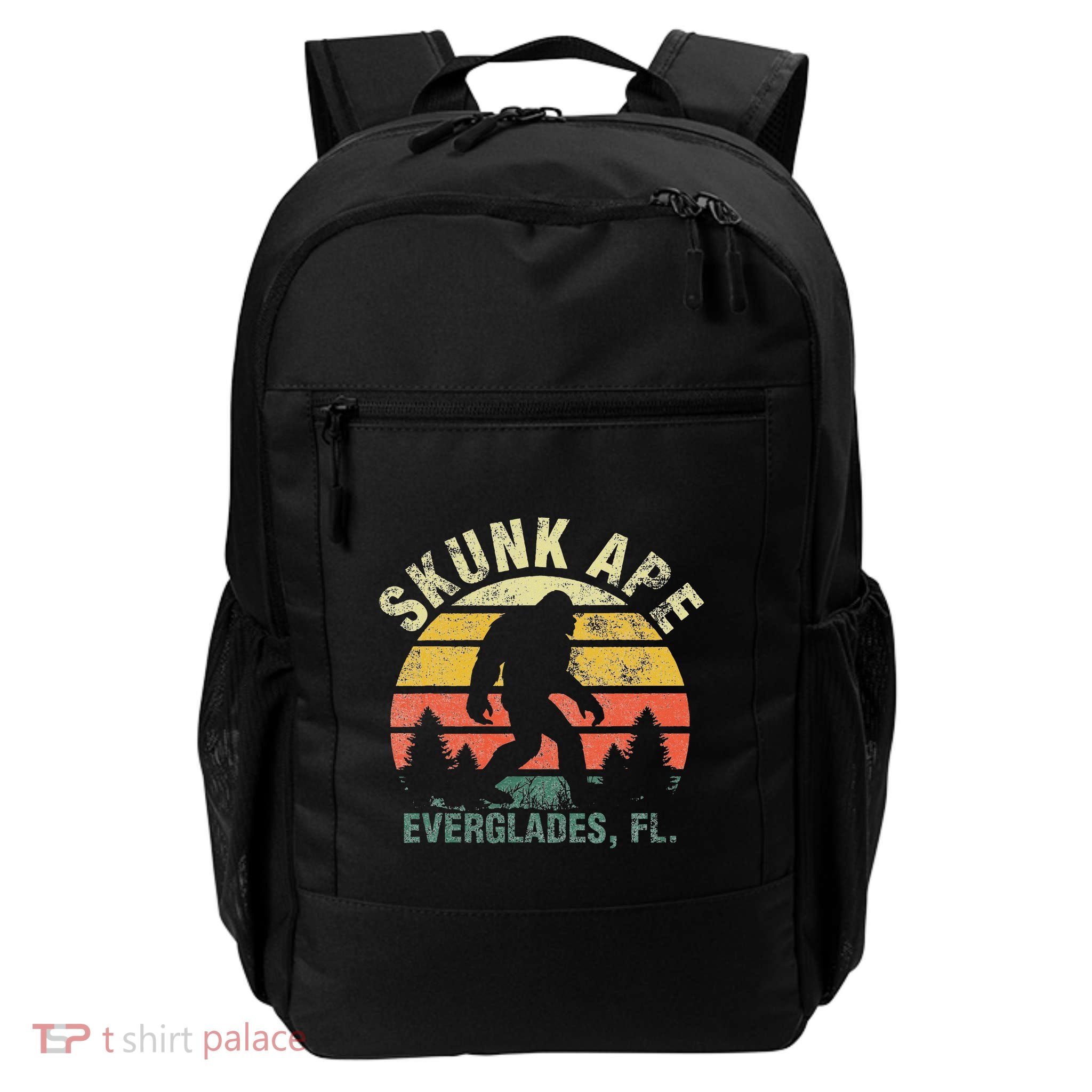 Retro Vintage Skunk Ape Florida Everglades Bigfoot Backpack