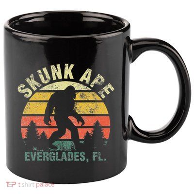 Retro Vintage Skunk Ape Florida Everglades Bigfoot 11oz C Handle Ceramic Mug