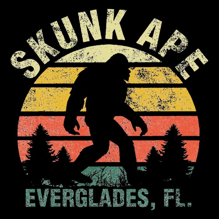 Retro Vintage Skunk Ape Florida Everglades Bigfoot Womens Tank Top