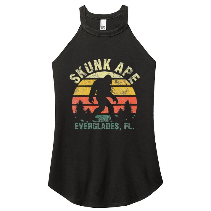 Retro Vintage Skunk Ape Florida Everglades Bigfoot Women's Perfect Tri Rocker Tank