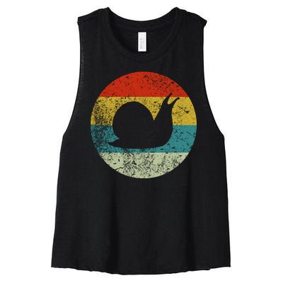 Retro Vintage Snail Women's Racerback Cropped Tank