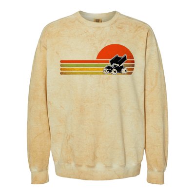 Retro Vintage Sprint Car Dirt Track Racing Distressed Colorblast Crewneck Sweatshirt