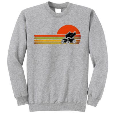 Retro Vintage Sprint Car Dirt Track Racing Distressed Tall Sweatshirt