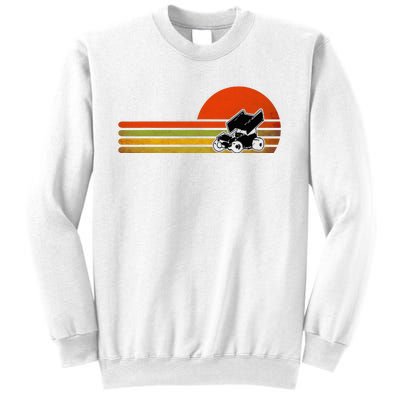 Retro Vintage Sprint Car Dirt Track Racing Distressed Sweatshirt