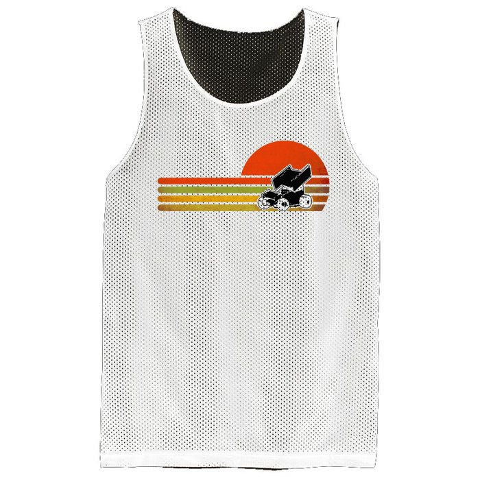 Retro Vintage Sprint Car Dirt Track Racing Distressed Mesh Reversible Basketball Jersey Tank