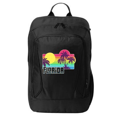 Retro Vintage Sunny Florida Palm Trees City Backpack