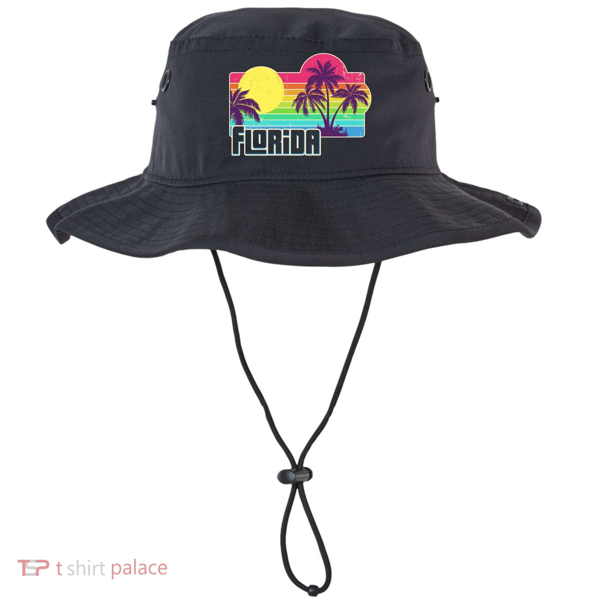 Retro Vintage Sunny Florida Palm Trees Bucket Hat