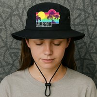 Retro Vintage Sunny Florida Palm Trees Bucket Hat