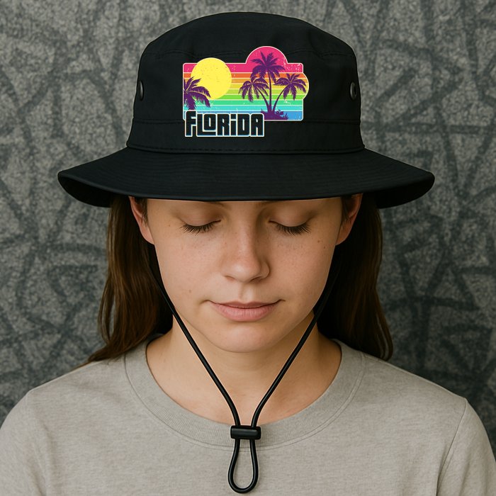 Retro Vintage Sunny Florida Palm Trees Bucket Hat
