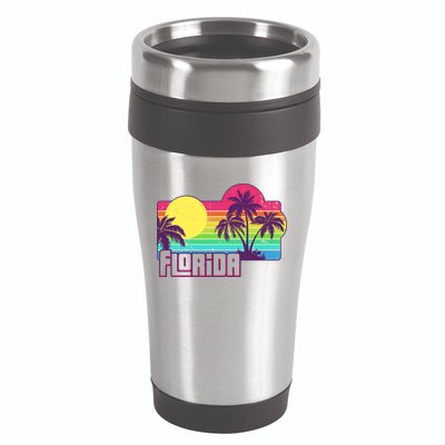 Retro Vintage Sunny Florida Palm Trees 16oz Travel Tumbler