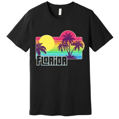 Retro Vintage Sunny Florida Palm Trees Premium T-Shirt