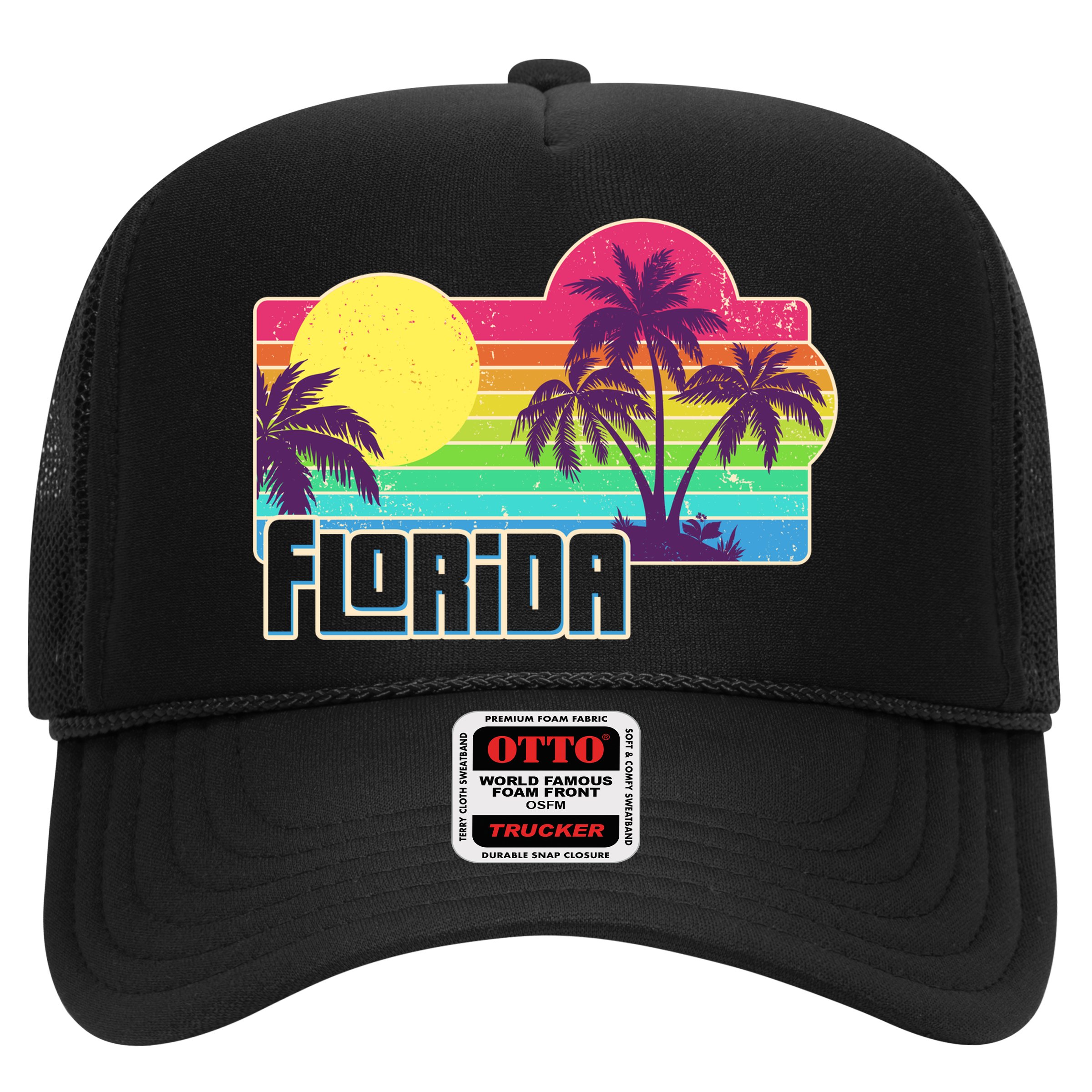 Retro Vintage Sunny Florida Palm Trees Hat