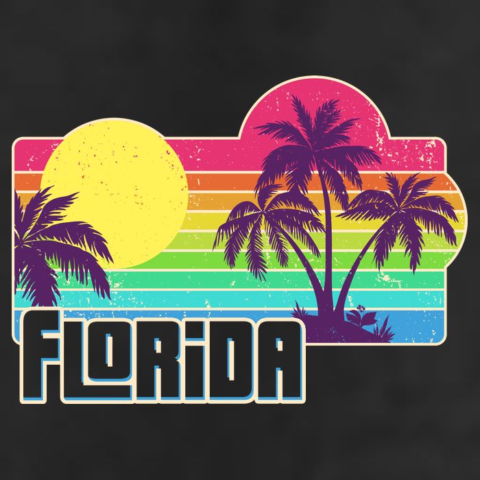 Retro Vintage Sunny Florida Palm Trees Hat