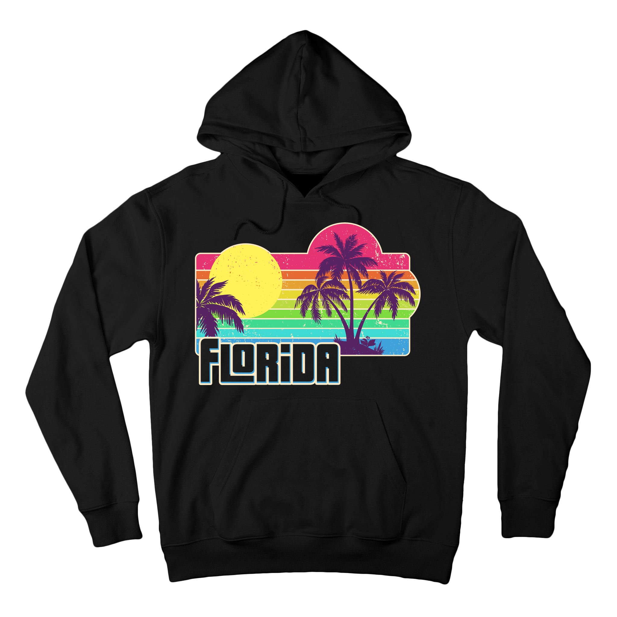 Retro Vintage Sunny Florida Palm Trees Tall Hoodie