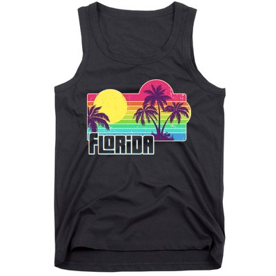 Retro Vintage Sunny Florida Palm Trees Tank Top