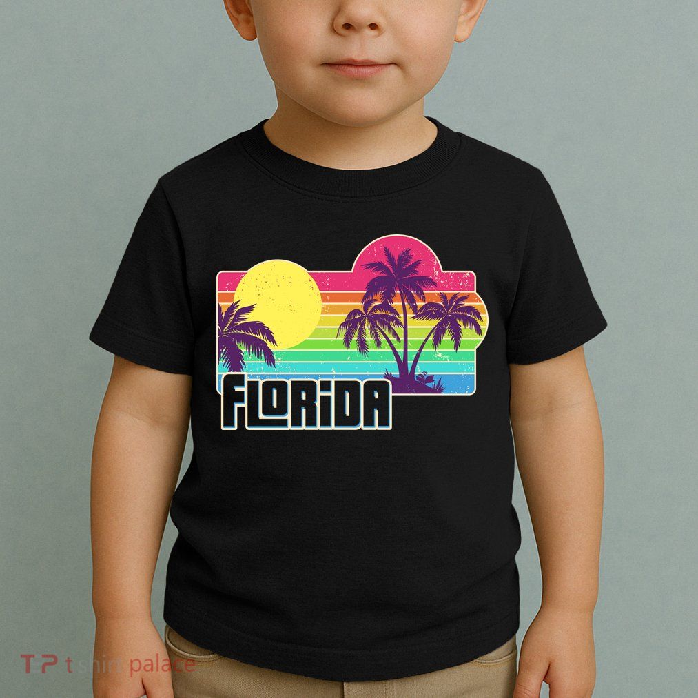 Retro Vintage Sunny Florida Palm Trees Toddler T-Shirt