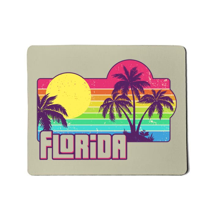 Retro Vintage Sunny Florida Palm Trees Mousepad