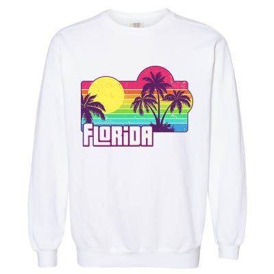 Retro Vintage Sunny Florida Palm Trees Garment-Dyed Sweatshirt