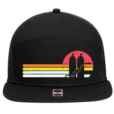 Retro Vintage Style Sunset Welder 7 Panel Mesh Trucker Snapback Hat